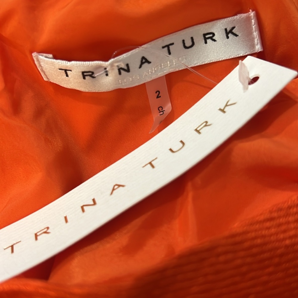 NWT Trina Turk Orange Palmetto Sleeveless Twill Jumpsuit Size 2 MSRP $398 - Picture 4 of 9